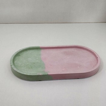Bandeja rosa y verde