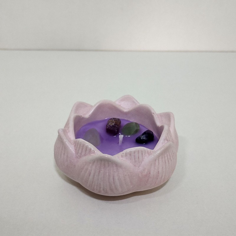 Vela flor de loto frutal energías Vela flor de loto frutal energías