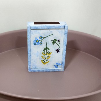 Cajita de cerillas floral vintage