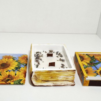 Conjunto girasoles, aroma lavanda