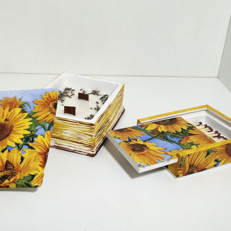 Conjunto girasoles, aroma lavanda