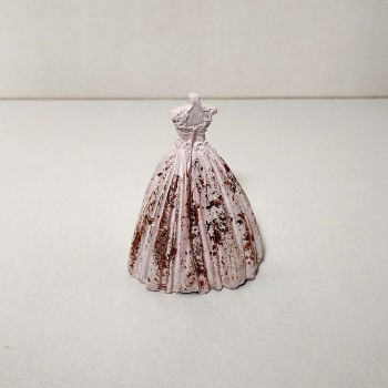Aretero vestido  rosa y champán