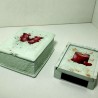 Juego libro vela y cajita de cerillas, abeto helado