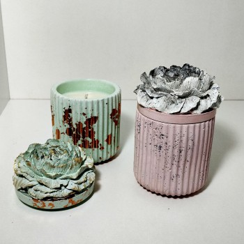 Vela jazmín rosa y plata