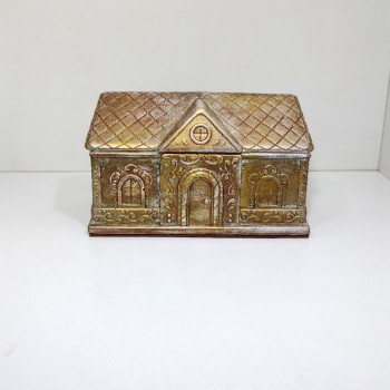 Casita Navidad oro viejo y verde ( almacenaje)