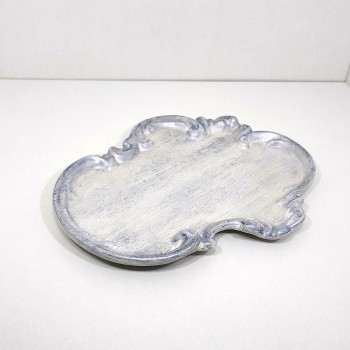 Bandeja vintage azul y plata