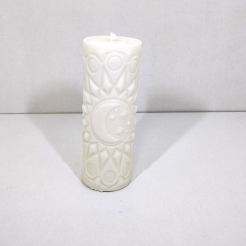 Vela mandala luna decorativa