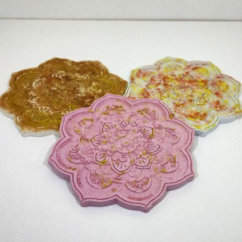 Mándalas base para velas 3 unidades