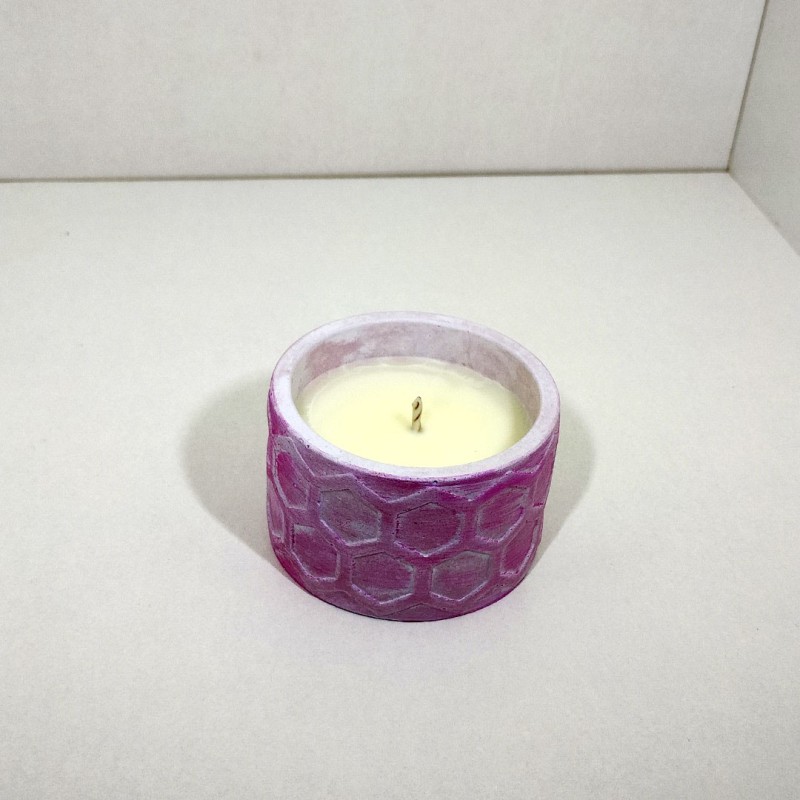 Vela panal de té matcha con miel,,rosa